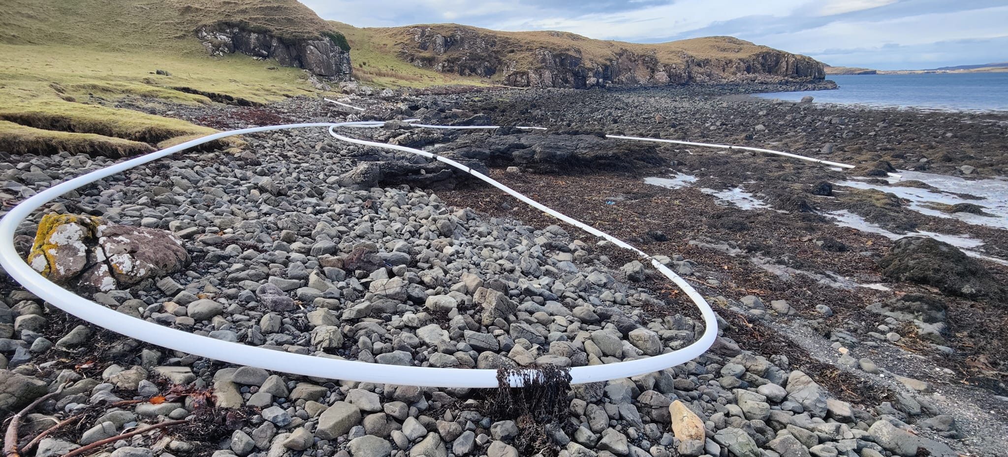 Oronsay Long Pipe On Beach