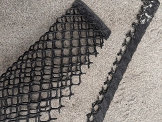 Broken parts of oyster bags