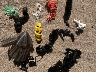 Shavings from drilling into plastic